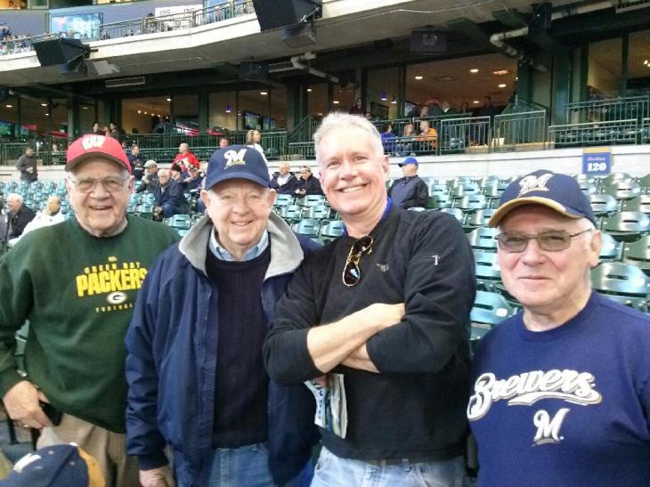 old guys at baseball game